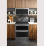 GE Profile™ 30" Smart Slide-In Electric Double Oven Convection Fingerprint Resistant Range