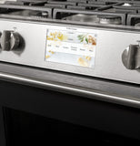 Café™ 30" Smart Slide-In, Front-Control, Dual-Fuel, Double-Oven Range with Convection in Platinum Glass