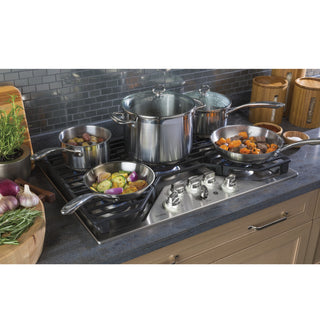 GE Profile™ 30" Built-In Tri-Ring Gas Cooktop with 5 Burners and Included Extra-Large Integrated Griddle