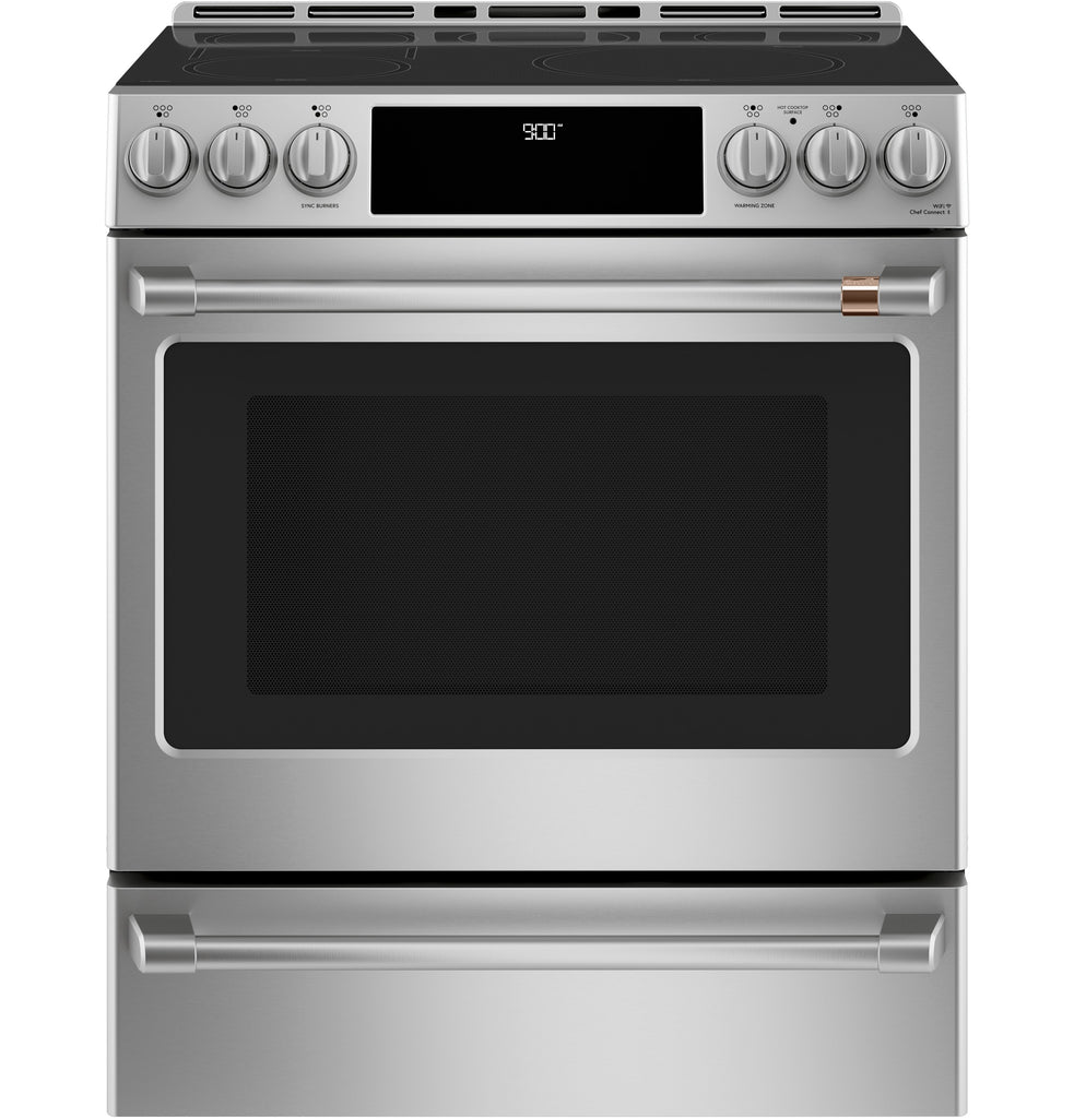 Café™ 30" Smart Slide-In, Front-Control, Induction and Convection Range with Warming Drawer