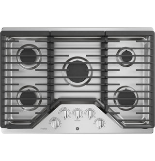 GE Profile™ 30" Built-In Gas Cooktop with 5 Burners and an Optional Extra-Large Cast Iron Griddle