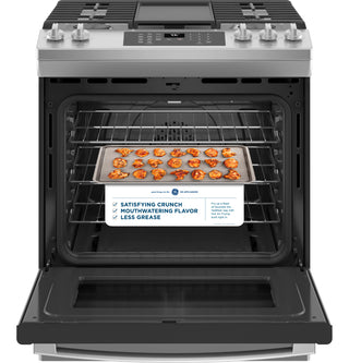 GE® 30" Slide-In Front-Control Convection Gas Range with No Preheat Air Fry