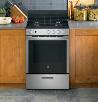 GE® 24"  Steam Clean Free-Standing/Slide-in Gas Range
