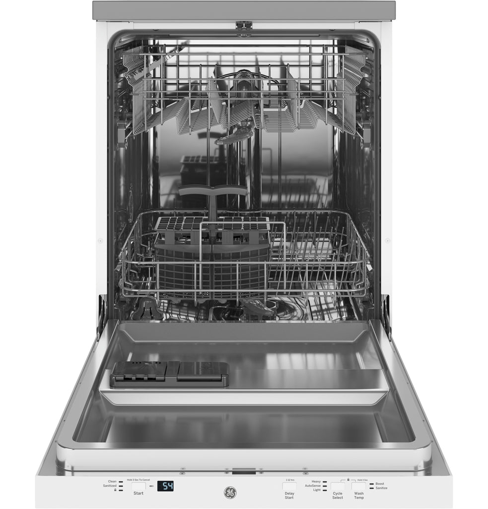 GE® 24" Stainless Steel Interior Portable Dishwasher with Sanitize Cycle