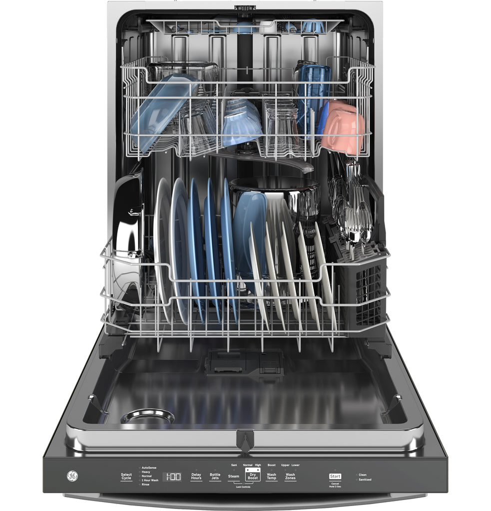 GE® Fingerprint Resistant Top Control with Stainless Steel Interior Dishwasher with Sanitize Cycle
