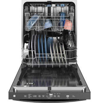 GE® Top Control with Stainless Steel Interior Dishwasher with Sanitize Cycle