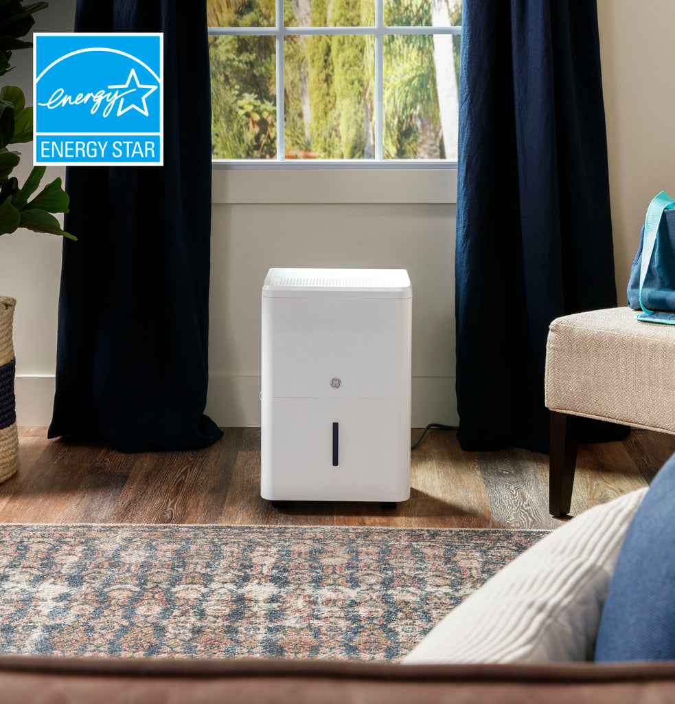 GE® 22 Pint ENERGY STAR® Portable Dehumidifier with Smart Dry for Damp Spaces